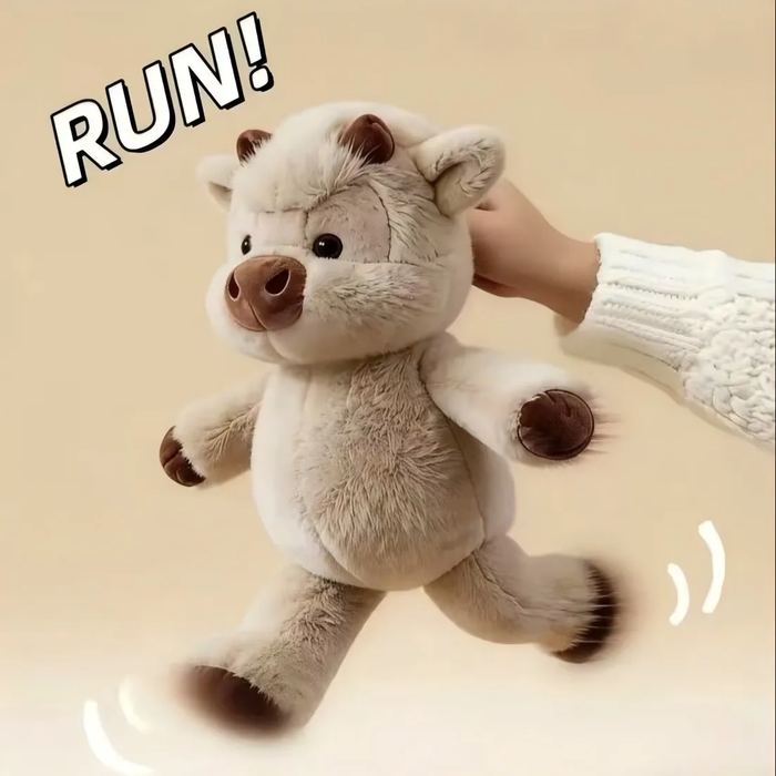 Peluche vache — en plein galop